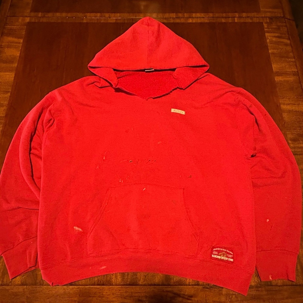 Marlboro Country Store Hoodie XL Vintage Red Western Graphic Pullover